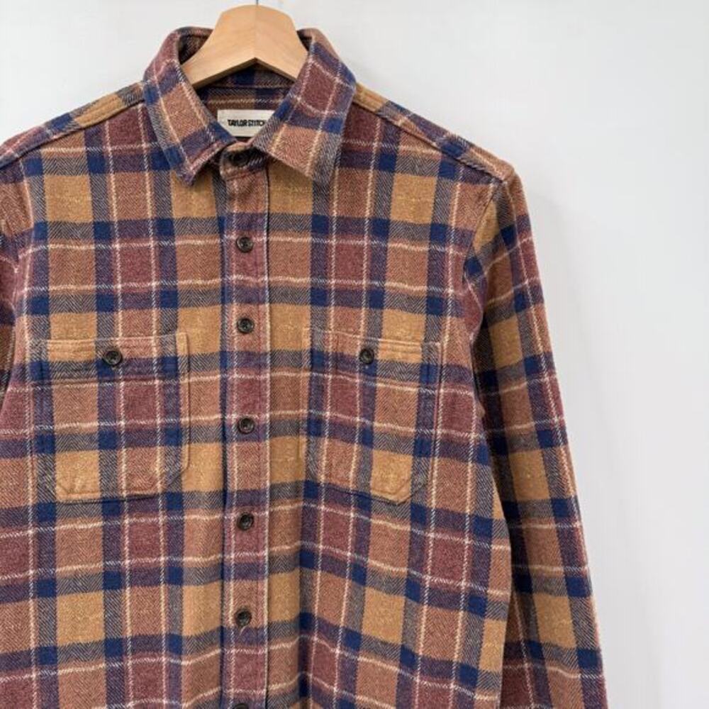 Taylor Stitch Tan Plaid‎ Flannel Button Down